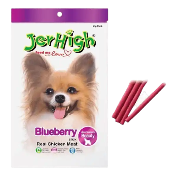 1 تشويقی JerHigh سگ با طعم بلوبری و مرغ 70 گرمی - تصویر 1