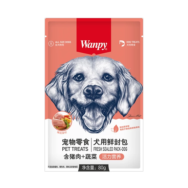 پوچ سگ ونپی با طعم گوشت خوک و سبزیجات Wanpy Pork & Vegetable وزن ۸۰ گرم
