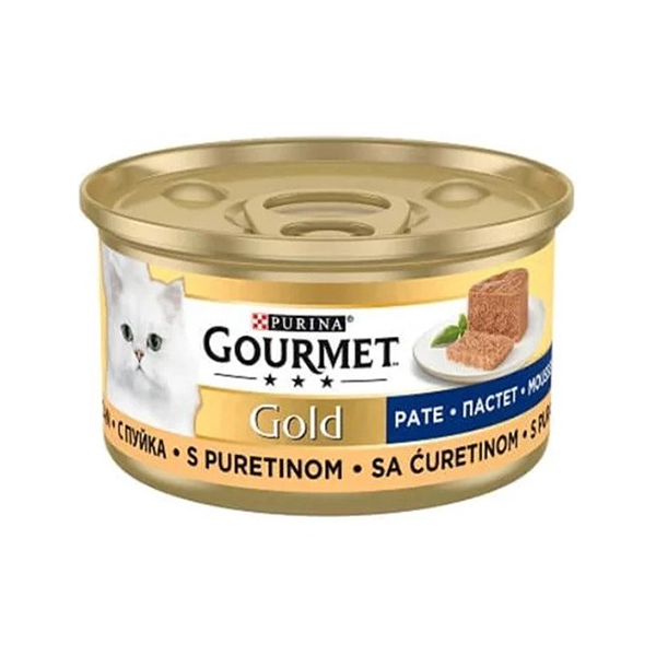 کنسرو غذای گربه گورمت گلد پته با طعم بوقلمون مدل Gourmet Gold Pate with Turkey وزن 85 گرم