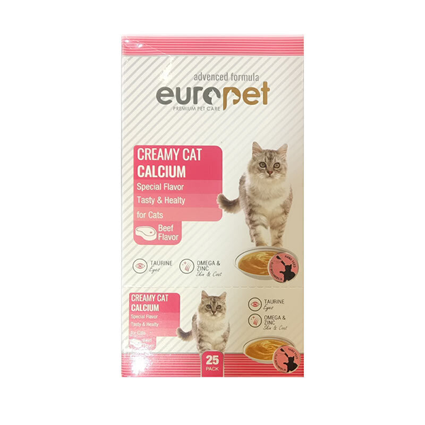 بستنی گربه یوروپت europet طعم گوساله و کلسیم ۱۴ گرم