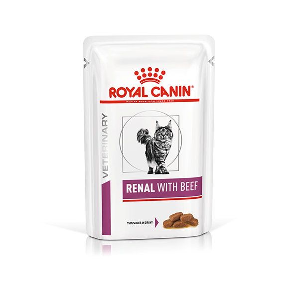 پوچ گربه رنال رویال کنین با طعم گوشت گاو Royal Canin Renal Beef