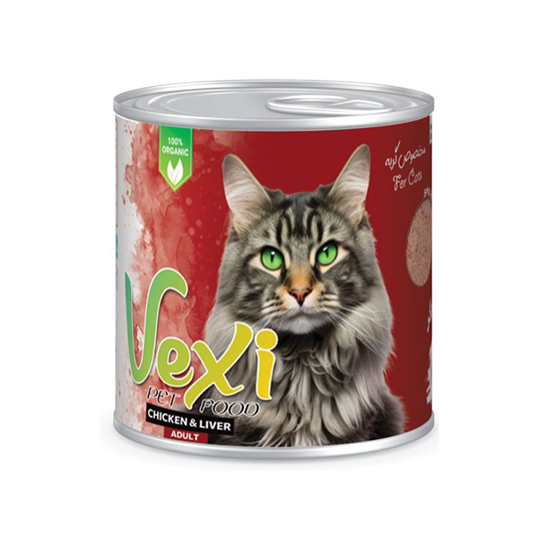کنسرو پته ای گربه وکسی طعم مرغ و جگر 800 گرمی VEXI canned With chicken & LIVER