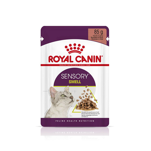 پوچ گربه حساس به طعم غذا در سس رویال کنین Royal Canin Sensory Taste In Gravy وزن 85 گرم
