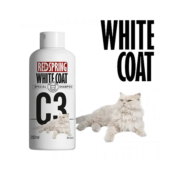 شامپو گربه رداسپرینگ مخصوص موهای سفید و روشن Redspring White Coat C3 حجم 250 میلی لیتر