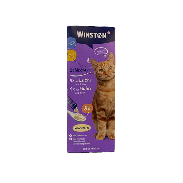 بستنی گربه وینستون مرغ و ماهی 8 عددی Winston, Cat, Schleckerli, Chicken and Fish