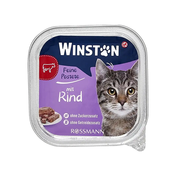 ووم گربه وینستون با طعم گوشت گاو winston