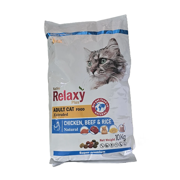 غذای خشک گربه ریلکسی مدل مولتی کالر وزن 1 کیلوگرم فله relaxy