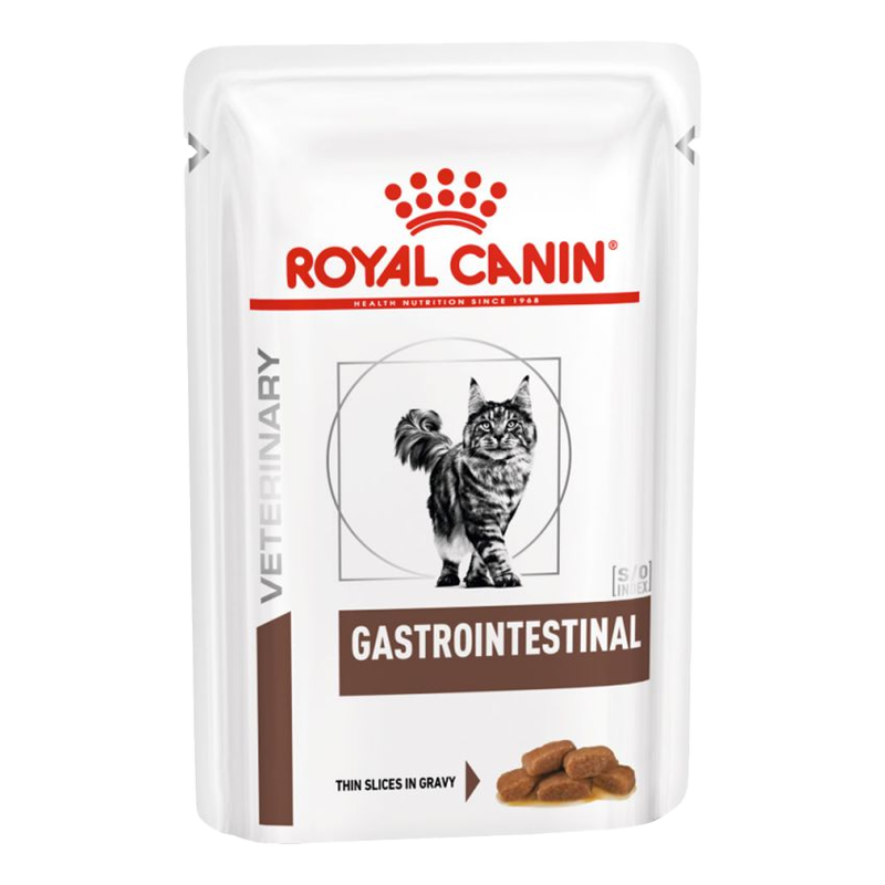 پوچ گربه رویال کنین مدل گسترواینتستینال | Gastrointestinal وزن 85 گرم royal canin