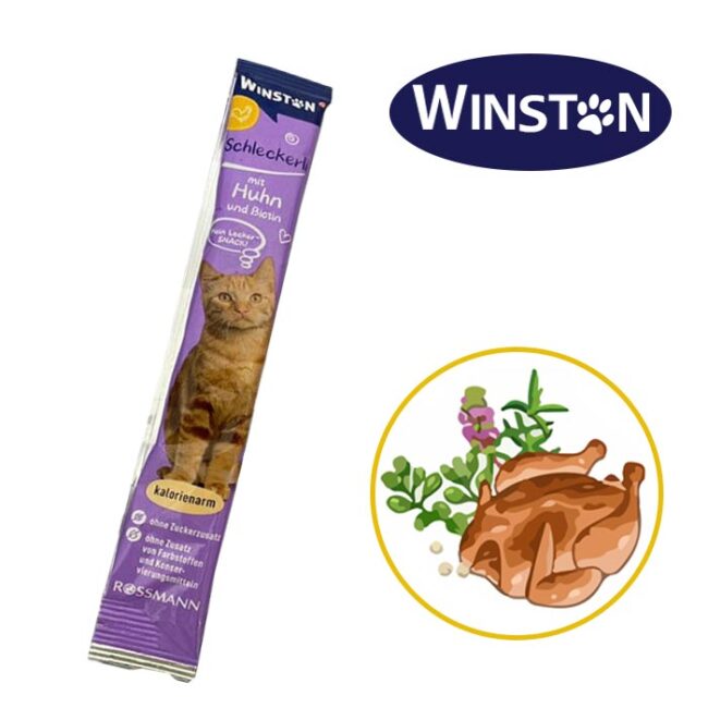 بستنی گربه وینستون طعم مرغ 1 عددی Rossmann Winston With Chicken & Biotin 15gr