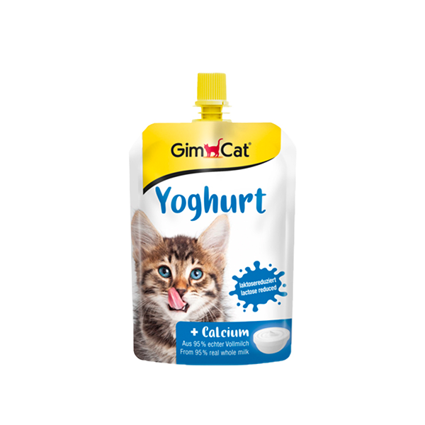 ماست گربه جیم کت مدل Yoghurt همراه با کلسیم وزن 150 گرم Gimcat Yoghurt for Cats with Calcium