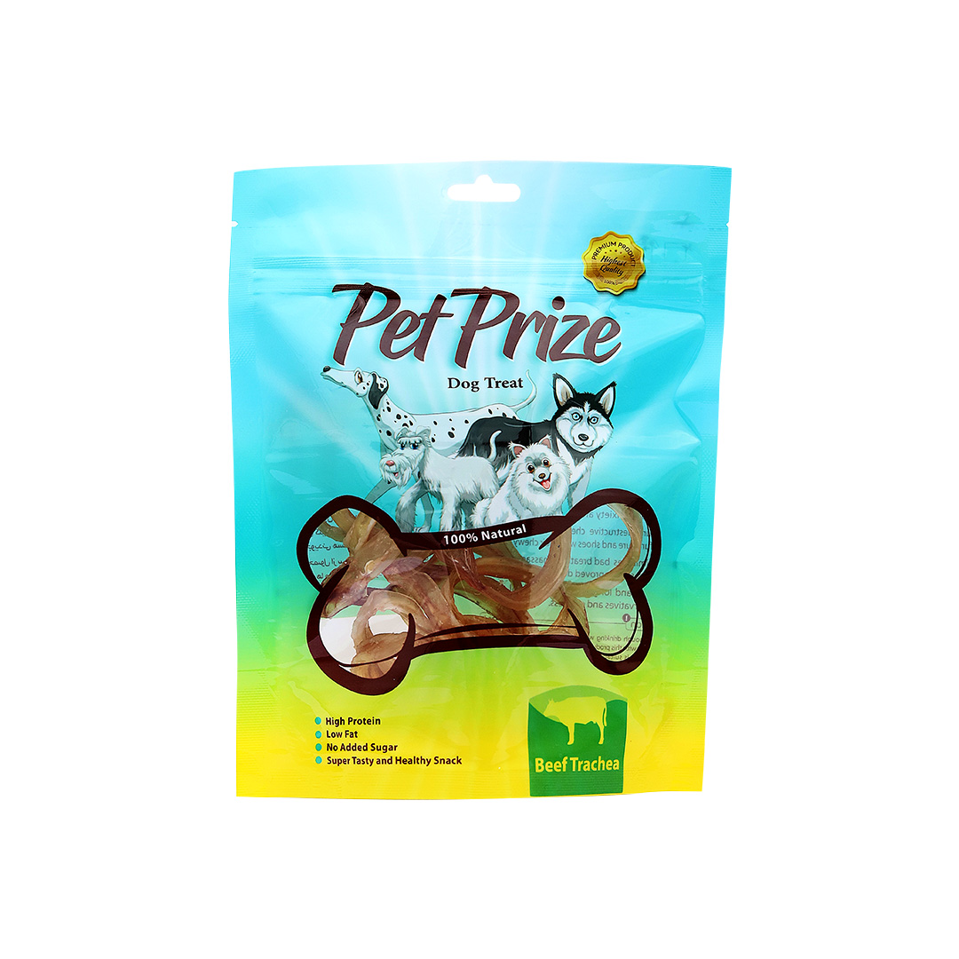 تشویقی نای گاو، مخصوص سگ، 50 گرمی، پت پرایز PetPrize, Dog treat, Beef Trachea