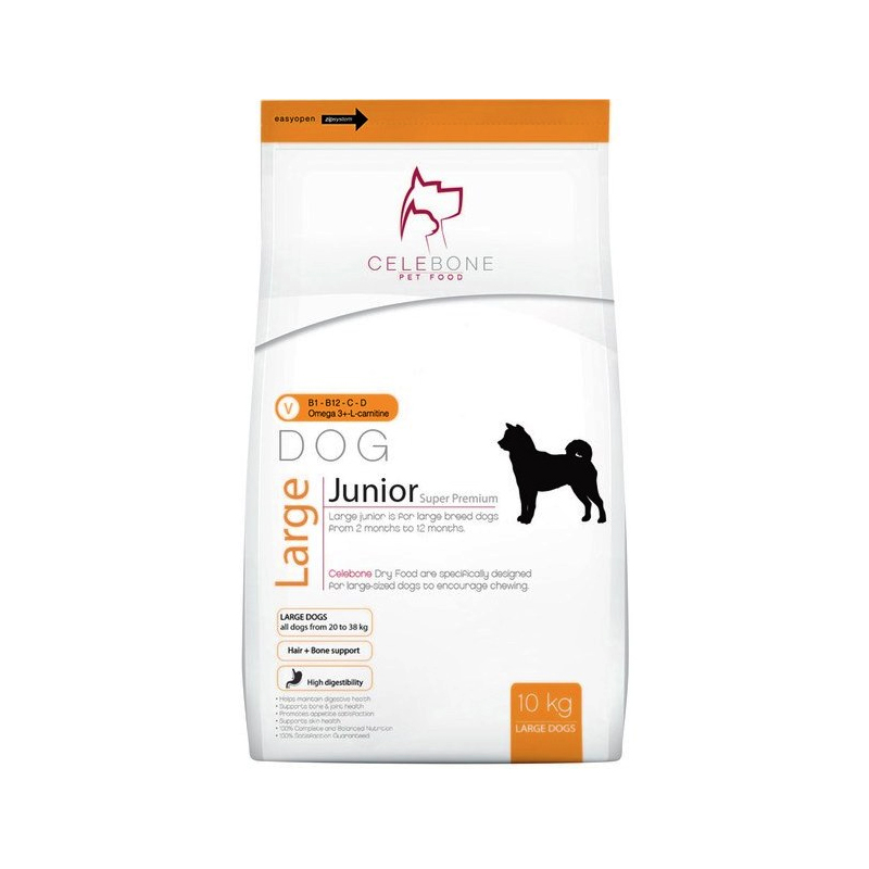غذای خشک توله سگ نژاد بزرگ، 10 کیلوگرمی، برند سلبن Celebone, Dog Dry Food, Large, junior, 10kg