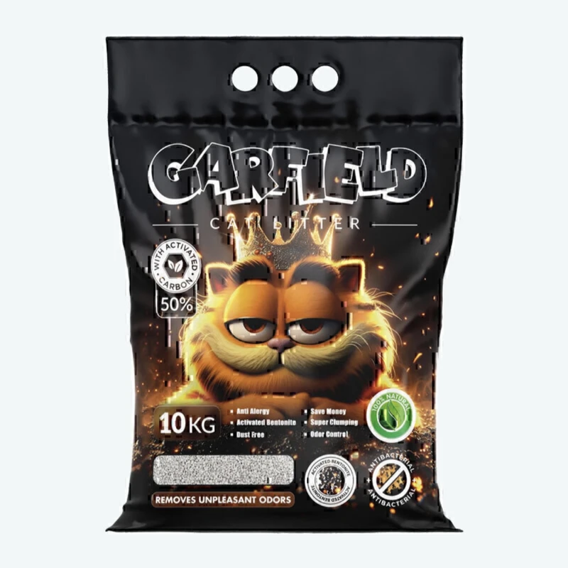 خاک گربه گارفیلد مدل 50%کربن دار وزن 10 کیلوگرم Garfild Cat Litter carbon