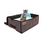 ظرف خاک گربه مدل تاشو LIIER BOX برند Peteevo پتیوو قهوه ایی
