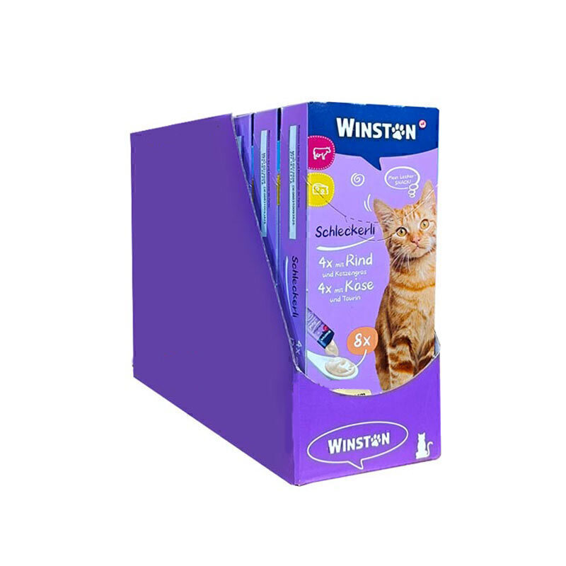 بستنی گربه وینستون طعم پنیر و گوساله 8 عددی Winston Beef & Cheese Pack