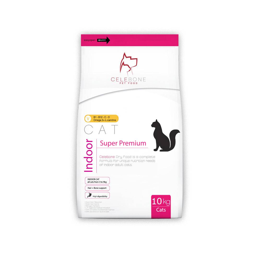 غذای خشک گربه بالغ داخل خانه، 10 کیلوگرمی، برند سلبن Celebone, Cat Dry Food, indoor, Adult, 10kg