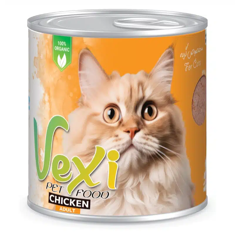 کنسرو پته ای گربه وکسی طعم مرغ 800 گرمی VEXI cat With chicken 800 ML