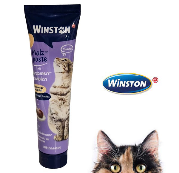 خمیر مالت گربه برند وینستون ( ضمانت سالم بودن ) 100 گرم  Winston Malzpaste Mit Flohsamenschalen