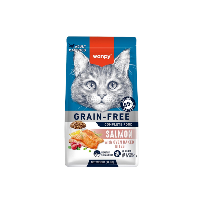 d79e42ad436e4166a153063e2ed5c06f غذای خشک گربه ونپی با طعم سالمون Wanpy Salmon Complete Cat Food وزن 1 کیلوگرم فله - تصویر 1