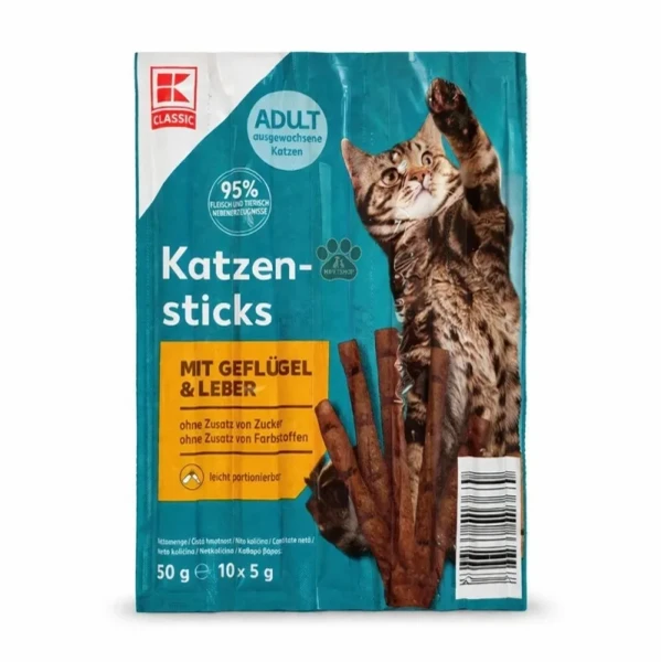 تشویقی مدادی گربه کاتزن کلاسیک 95 درصد گوشت 1 عددی Classic Katzen‑Sticks – Premium Cat Treat