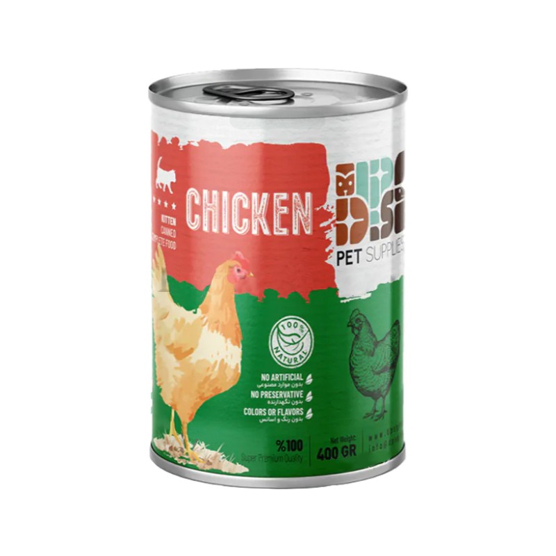 bbb994483aa040dcb6ea29ba85ee338a کنسرو نچرال دی پی اس بچه گربه(کیتن)طعم مرغ 400 گرم DPS whit chicken for kitten - تصویر 1