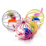 اسباب بازی گربه موش در قفس فلزی محکم Shape Cage With Little Mouse