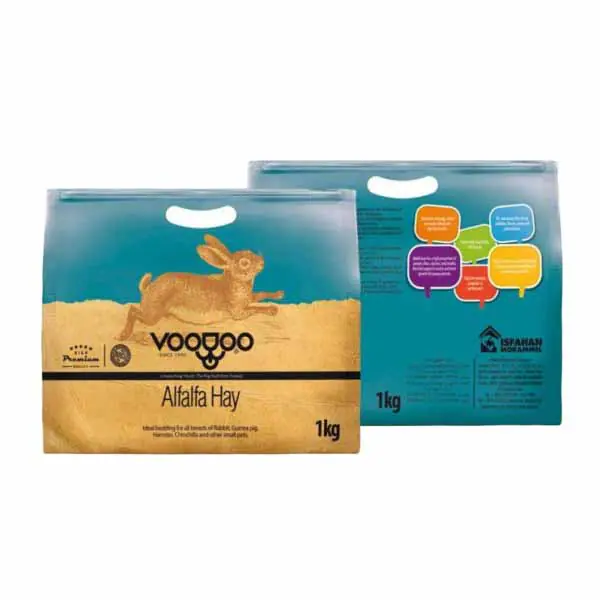 یونجه خشک خرگوش و جوندگان برند VOODOO وزن 1 کیلوگرم