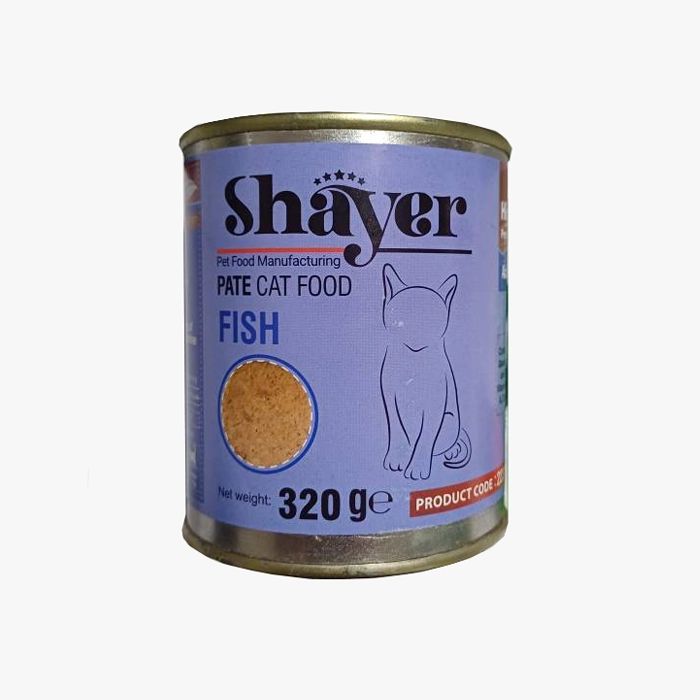 کنسرو گربه پته ای شایر ماهی Shayer Fish Pate Food For Cats 320 g