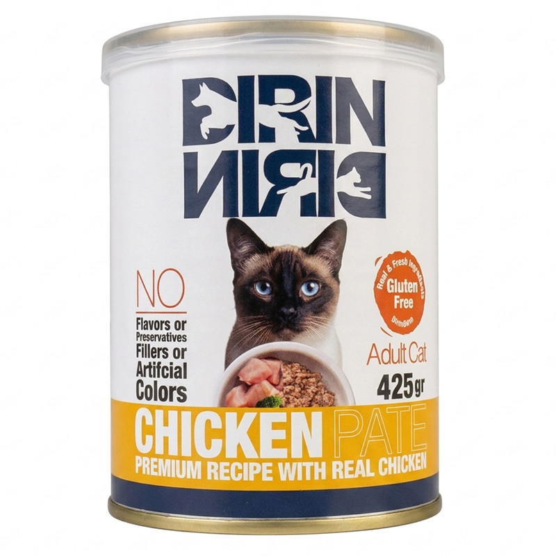 کنسرو گربه بالغ دیرین دیرین طعم مرغ مدل پته ای 425 گرم Drin Drin whit chicken 425g