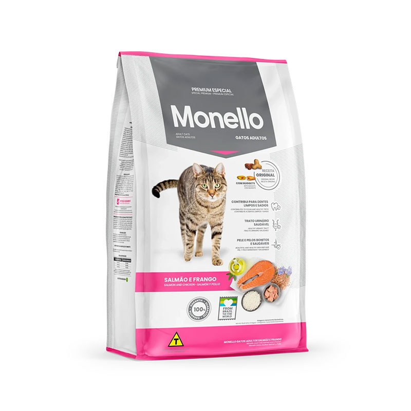 غذای خشک گربه میکس مونلو با طعم ماهی سالمون و مرغ Monello Premium Special Mix وزن 15 کیلوگرم