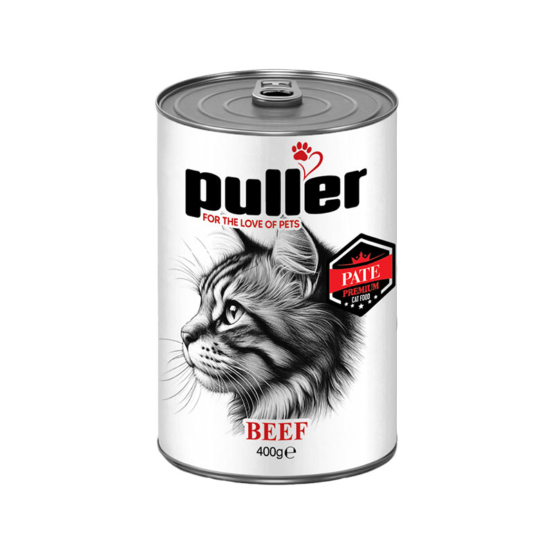 کنسرو غذای گربه پولر با طعم گوشت گوساله Puller Premium وزن 4۰۰ گرم