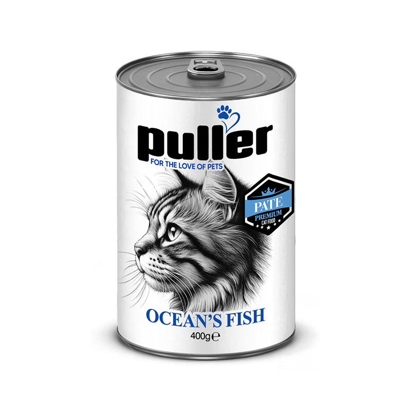 کنسرو غذای گربه پولر با طعم ماهی اقیانوسی Puller Premium وزن 4۰۰ گرم