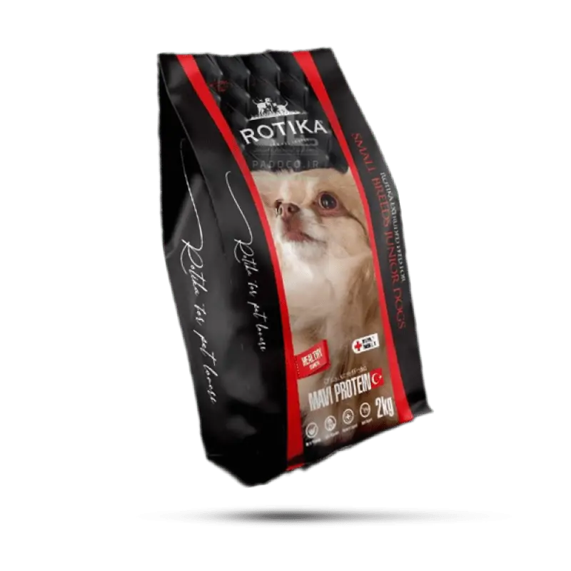 غذای خشک سگ نژاد کوچک روتیکا جونیور وزن 2 کیلوگرم Rotika small breed dog food شرکتی
