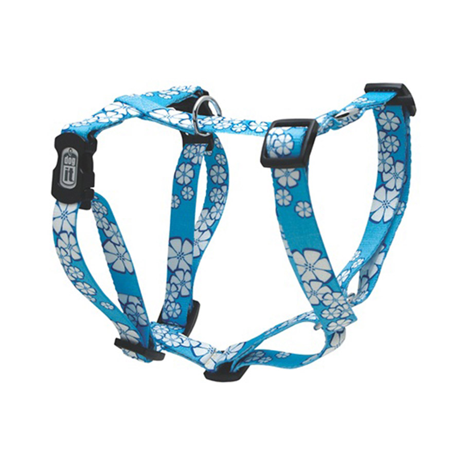قلاده تنی سگ ، طرح الوها، آبی، سایز M، داگیت Dogit, Dog Harness, Aloha, Blue, Medium,