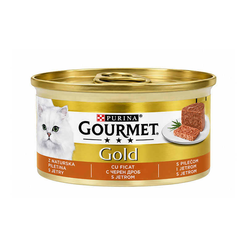 کنسرو غذای گربه گورمت پته با طعم جگر Gourmet Gold Pate وزن 85 گرم