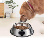 ظرف استیل آب و غذا سگ و گربه مدل دسته دار  Steel Dog food Bowl - تصویر 2