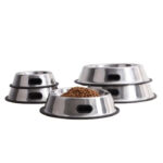 ظرف استیل آب و غذا سگ و گربه مدل دسته دار  Steel Dog food Bowl
